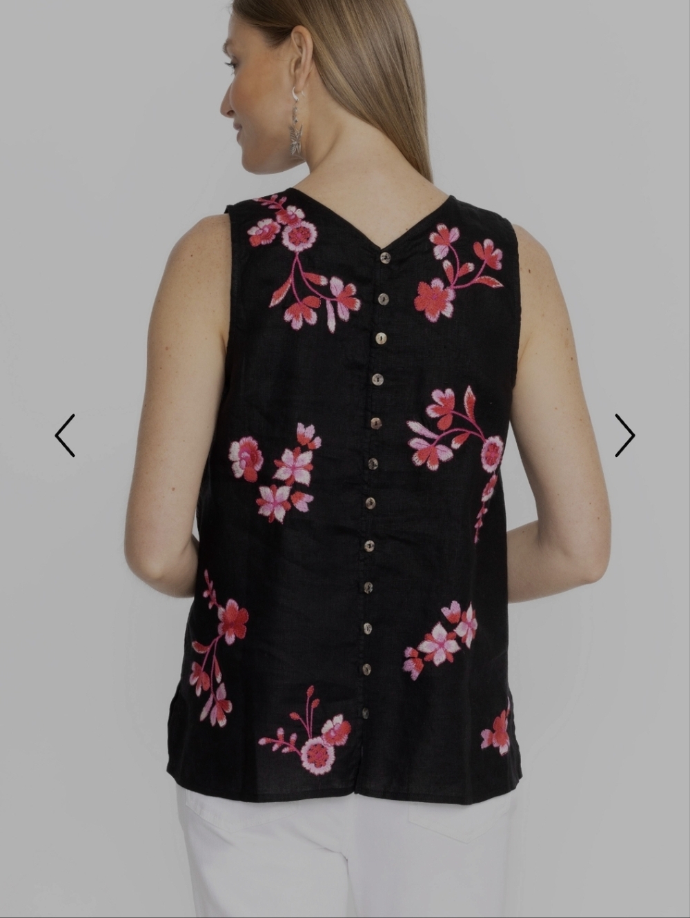 NWT JOHNNY WAS Button Back Cassia Embroidered Tank - Picture 12 of 12
